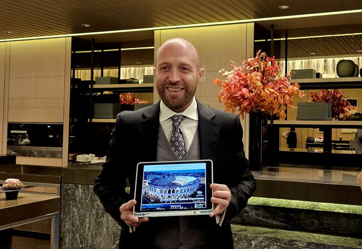 이탈리아관광청이 지난 2일 서울 포시즌스호텔에서 '워크숍 이탈리아 2023' 행사를 개최했다. 안드레아 콤파뉴치 아레나 디 베로나 오페라 페스티벌 마케팅 담당자. 박주연 기자 photo@newsis.com *재판매 및 DB 금지