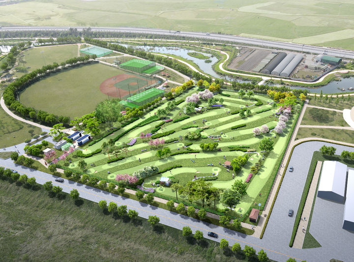 남원시가 조성 중인 주생면 중동리 생태습지공원 내 18홀 규모 파크골프장 조감도. *재판매 및 DB 금지