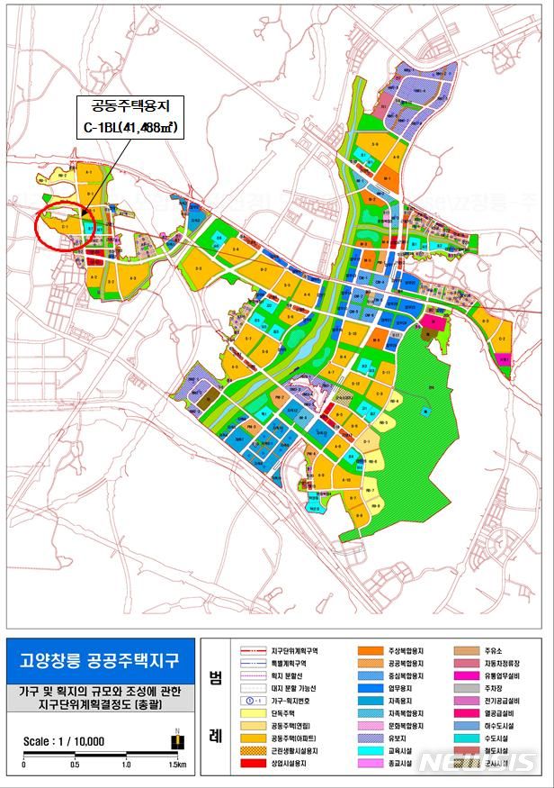 [서울=뉴시스] 고양창릉 신도시 공동주택용지 C-1블록 위치도. (이미지=LH 제공)