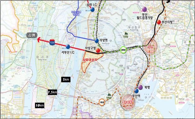 [부산=뉴시스] 서부산행정복합타운 위치도(그림=부산시 제공) *재판매 및 DB 금지