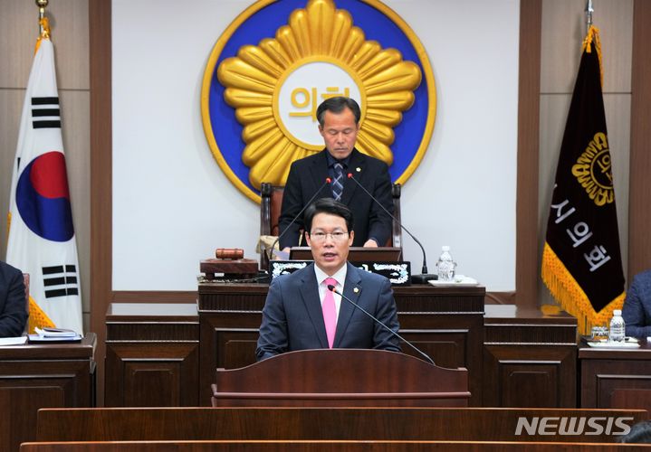 5분 발언하는 임종훈 의원. (사진=포천시의회 제공)