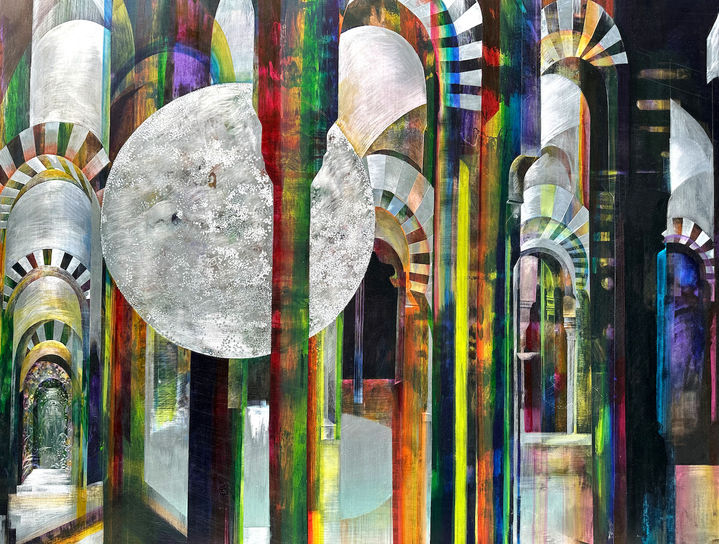 Rainbow Castle, 2023, scratched and painted on aluminium Indian, _80 × 100 cm *재판매 및 DB 금지