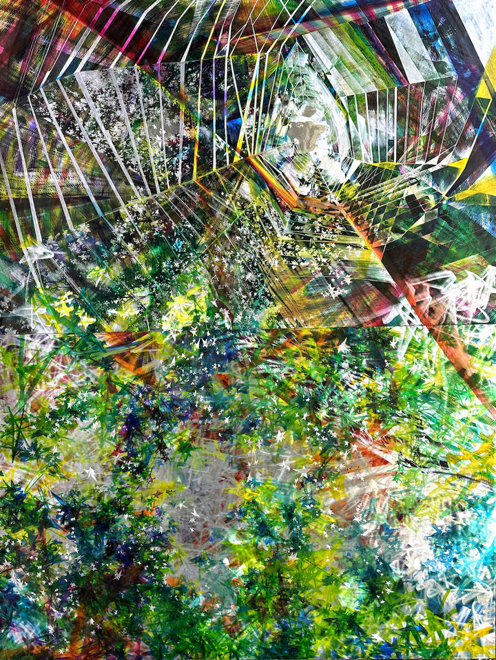 Spider And Neutrolive Tree, 2023, scratched and painted on aluminium Indian, 150 × 200 cm *재판매 및 DB 금지
