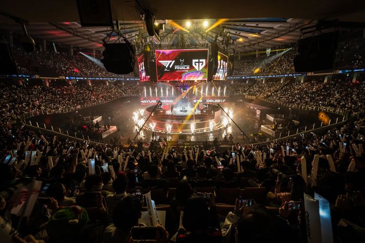 [서울=뉴시스]지난 4월 잠실실내체육관에서 진행된 '리그 오브 레전드 한국 스프링 결승전'.(사진=서울시 제공) *재판매 및 DB 금지