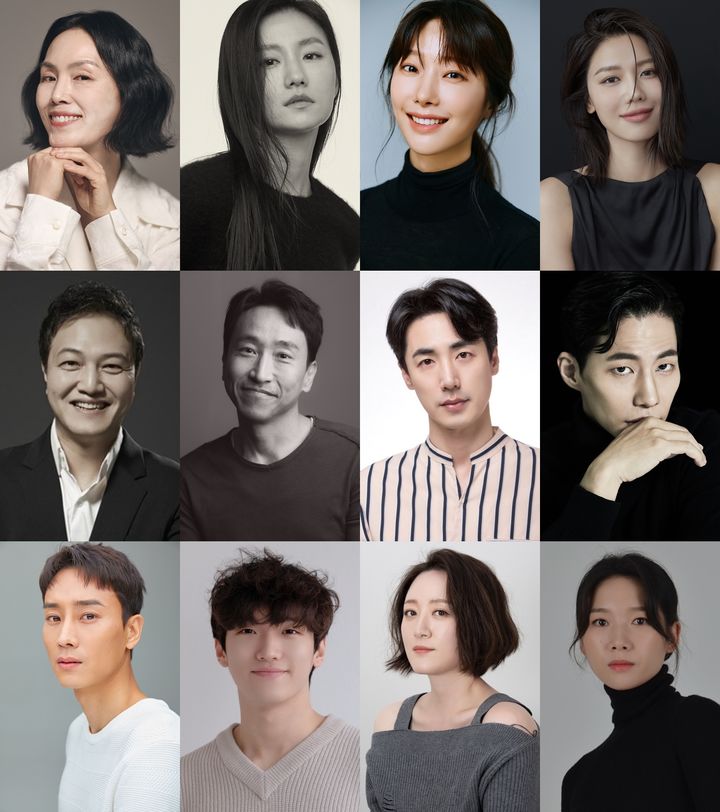 [서울=뉴시스]연극 '와이프' 출연진. (사진=블레이드엔터테인먼트, 앤드마크, 에이투지엔터테인먼트, AGE20'S(에이지투웨니스), 저스트엔터테인먼트, 블레이드엔터테인먼트, 이승주, 사람엔터테인먼트, 고스트스튜디오, 글림아티스트, 신혜옥, 표지은 제공) 2023.11.14. photo@newsis.com *재판매 및 DB 금지