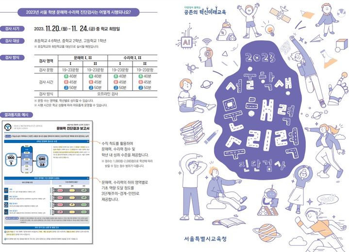 [세종=뉴시스] 서울시교육청이 서울 학생 4만5000여명을 대상으로 실시하는 '서울 학생 문해력·수리력 진단 검사 모습(사진=서울시교육청 제공) 2023.11.15. photo@newsis.com *재판매 및 DB 금지 *재판매 및 DB 금지 *재판매 및 DB 금지