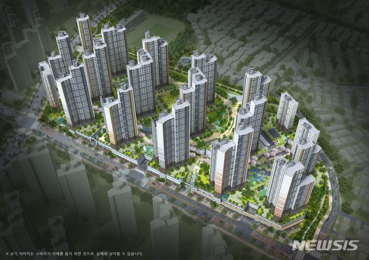 [서울=뉴시스] 광명자이힐스테이트SKVIEW 조감도. 