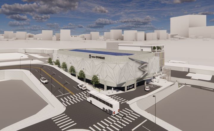 [울산=뉴시스]울산 남구 옥동 옛 울산지방법원 부지에 건립될 '복합문화 반다비 빙상장' 조감도. (사진=울산 남구 제공) photo@newsis.com *재판매 및 DB 금지