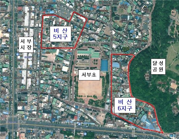 [대구=뉴시스] 비산5·6지구 지적 재조사사업 위치도. (사진=대구시 서구 제공) 2023.11.21. photo@newsis.com *재판매 및 DB 금지