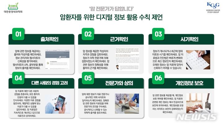 [서울=뉴시스]온라인에서 접할 수 있는 암 치료 정보의 절반 가량은 광고성 콘텐츠인 것으로 나타나 정보의 출처를 꼭 확인해야 한다는 전문가들의 제언이 나왔다. (그래픽= 대한종양내과학회 제공) 2023.11.22. photo@newsis.com. 