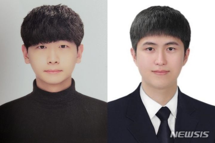 [인천=뉴시스] 한국폴리텍대학 인천캠퍼스 산업설비자동화과 졸업생 이강천씨(왼쪽)와 스마트전기자동차과 재학생 윤상준씨. (사진=인천폴리텍 제공)