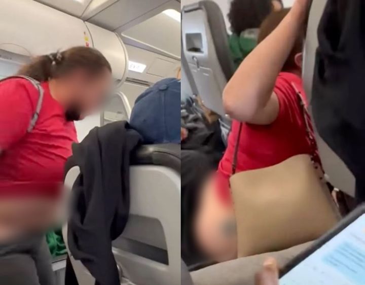 비행 중인 항공기 안에서 용변을 보겠다며 바지 내린 여성. (사진=뉴욕포스트 캡처본) *재판매 및 DB 금지