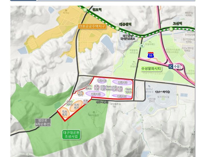 [대구=뉴시스]대구시 수성구 수성알파시티와 인접한 대구미술관 남측인 수성구 삼덕동, 대흥원 일원에 조성될 예정인 '제2 수성알파시티' 위치도이다(사진=대구시 제공) 2023.11.28 photo@newsis.com *재판매 및 DB 금지