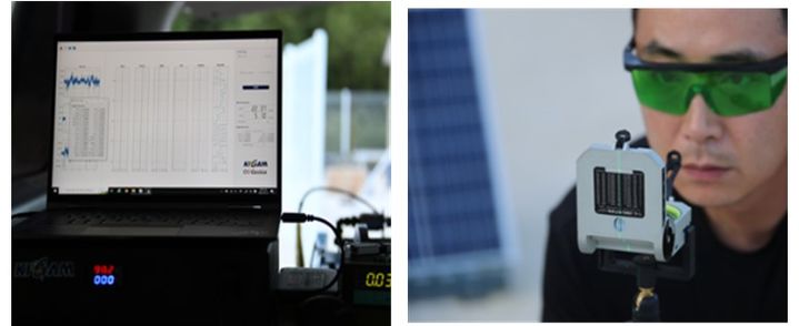 [대전=뉴시스] 지질자원연구원 관계자가 K-DEV로부터 받은 데이터를 분석하고 있는 모습. *재판매 및 DB 금지