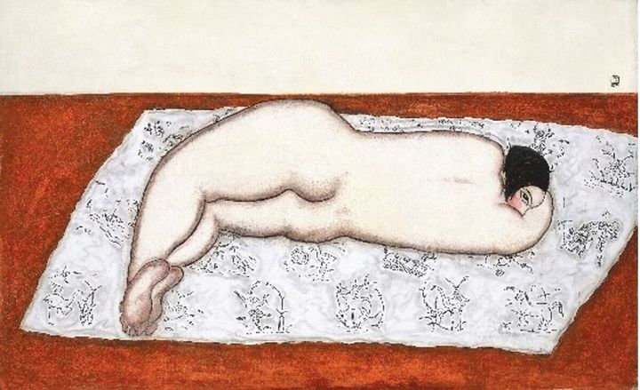 산유 (SANYU 1895-1966) 태피스트리 위에 누워 있는 나부(Femme nue sur un tapis)  Painted in 1929, Price realised(구매자 수수료 포함),HK$187,375,000 / 한화 약 309억 원.//11월 경매 20/21세기 미술 경매 최고가 작품.  *재판매 및 DB 금지