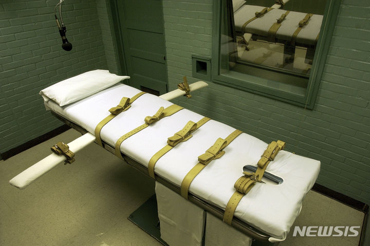 [AP/뉴시스] 미 텍사스주 헌츠빌 형무소 내 사형집행 침대 