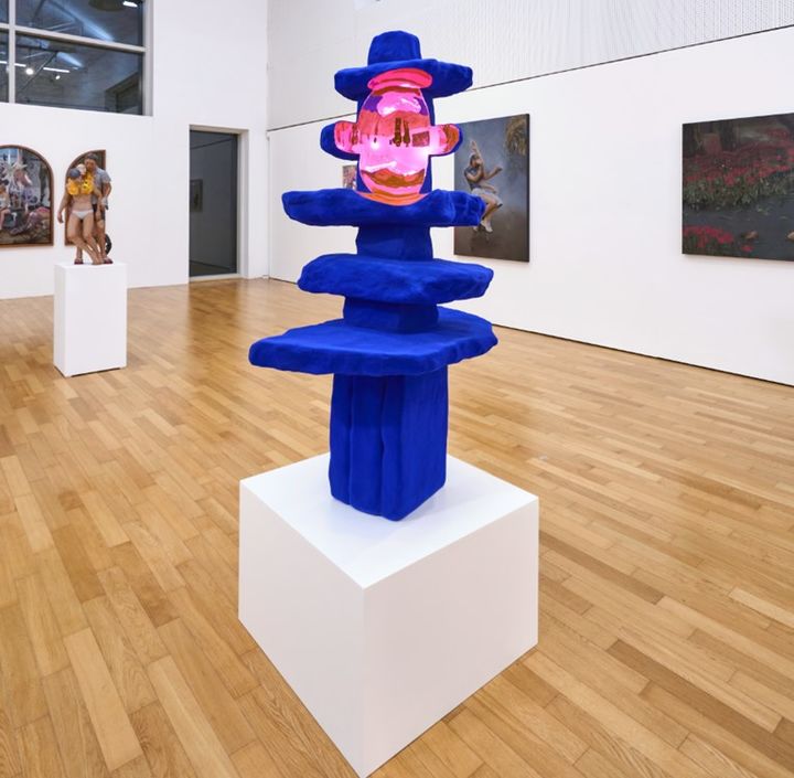 Sik(蝕)-Blue pagoda(Dongnyang-chi), 80x50x130(h)cm, chromium plated resin, fiber, 2022&nbsp; *재판매 및 DB 금지