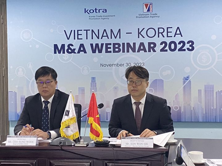 [서울=뉴시스] 한-베트남 M&A 웨비나 현장 모습. (사진=코트라) 2023.12.03. photo@newsis.com&nbsp; *재판매 및 DB 금지