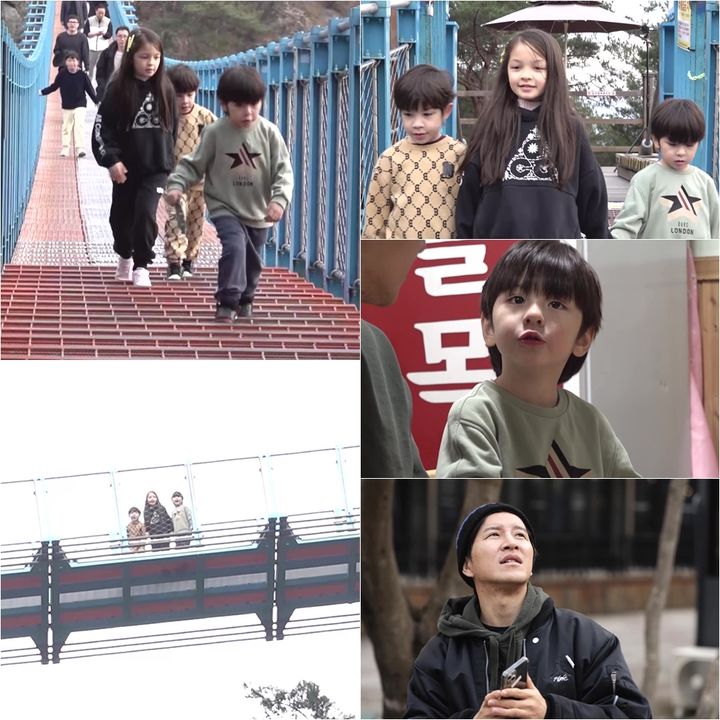 [서울=뉴시스] KBS 2TV '슈퍼맨이 돌아왔다'에 출연한 박주호와 자녀 나은, 건후, 진우. (사진=KBS 2TV 제공) 2023.12.05. photo@newsis.com *재판매 및 DB 금지
