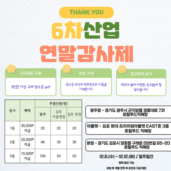 연말 감사제 포스터(사진=경기도농수산진흥원 제공) *재판매 및 DB 금지