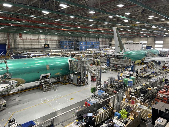 [시애틀=뉴시스] 국방부 공동취재단= 11월 28일 화요일 보잉 시애틀 랜턴공장 내 P-8 생산라인에서 조립작업이 이뤄지고 있는 모습. 2023.12.06. photo@newsis.com *재판매 및 DB 금지