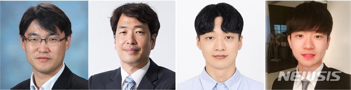 [광주=뉴시스]왼쪽부터 윤명한 GIST 교수, 김범준 KAIST 교수, 조일영 GIST 학생, 정다현 KAIST 학생.