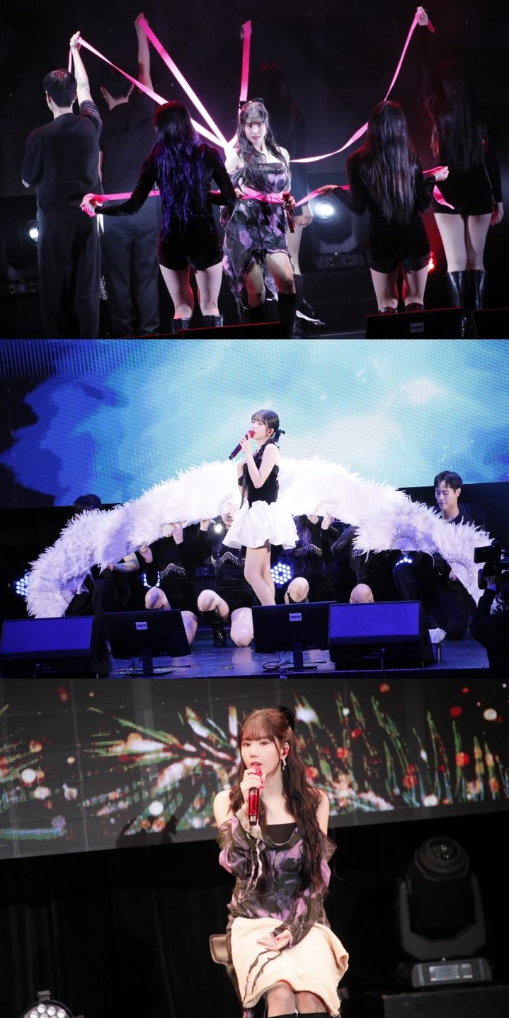 [서울=뉴시스] 가수 권은비가 일본 팬미팅 무대에서 공연을 펼치고 있다. (사진=울림엔터테인먼트 제공) 2023.12.11. photo@newsis.com *재판매 및 DB 금지
