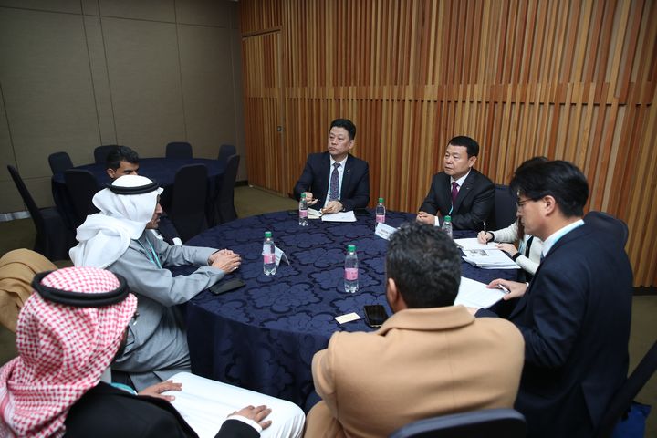 윤석대 수자원공사 사장이 사우디 알샤이바니 차관 일행과 면담을 하고 있다. 2023. 12. 11 *재판매 및 DB 금지