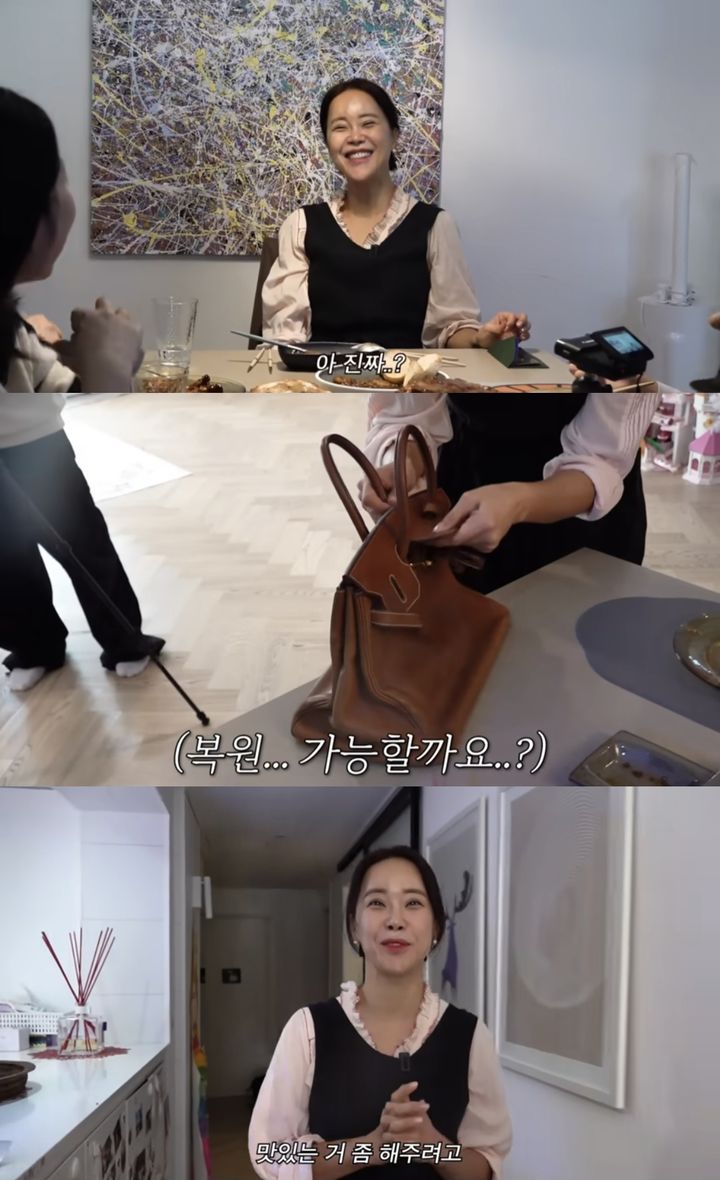 [서울=뉴시스] 지난 8일 유튜브 채널 '백지영'에는 '백지영은 물에 빠진 에르메스를 포기할까?'라는 영상이 올라왔다. (사진=유튜브 채널 '백지영' 캡처) 2023.12.11. photo@newsis.com *재판매 및 DB 금지