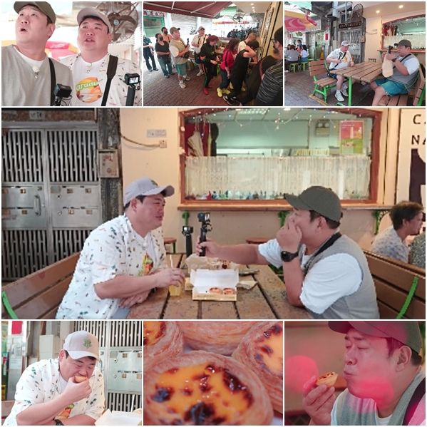 [서울=뉴시스] 12일 오후 8시30분 방송되는 SBS Plus '먹고 보는 형제들'은 김준현과 문세윤의 마카오 에그타르트 전문점 오픈런 경험으로 꾸며진다. (사진=SBS Plus '먹고 보는 형제들' 제공) 2023.12.11. photo@newsis.com *재판매 및 DB 금지