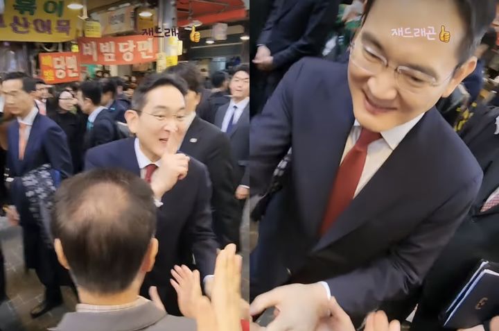 이재용 삼성전자 회장이 지난 6일 부산 깡통시장을 방문했을 당시 찍힌 모습. (사진=SNS 인스타그램 캡처본) *재판매 및 DB 금지