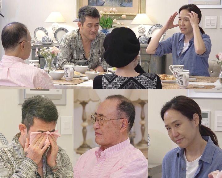 [서울=뉴시스] 13일 오후10시 방송될 TV조선 예능물 '아빠하고 나하고'에서는 강주은·최민수와 강주은 부모님의 6개월 조건부 합가 스토리가 본격적으로 펼쳐진다. (사진=TV조선 '아빠하고 나하고' 제공) 2023.12.13. photo@newsis.com *재판매 및 DB 금지