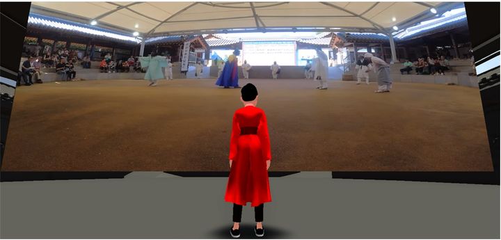 [안동=뉴시스] 경북 메타스토리 안동탈춤 체험. (사진=경북도 제공) 2023.12.16 *재판매 및 DB 금지