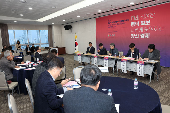 양산시가 전략산업 육성종합계획 실행전략 토론회를 하고 있다. (사진=양산시 제공) *재판매 및 DB 금지