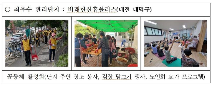 2023년 공동주택 우수관리단지 우수사례(자료 제공=국토부) *재판매 및 DB 금지