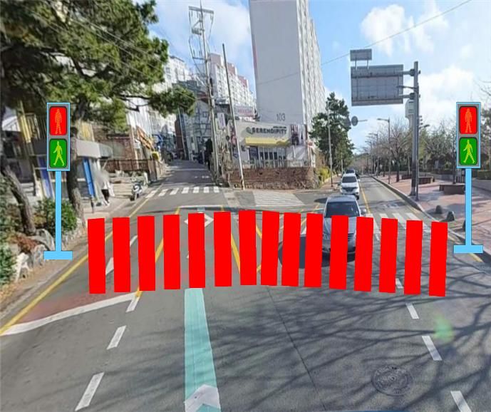 [부산=뉴시스] 해운대구 미포오거리 신호등 설치 모식도 (사진=해운대구 제공) *재판매 및 DB 금지