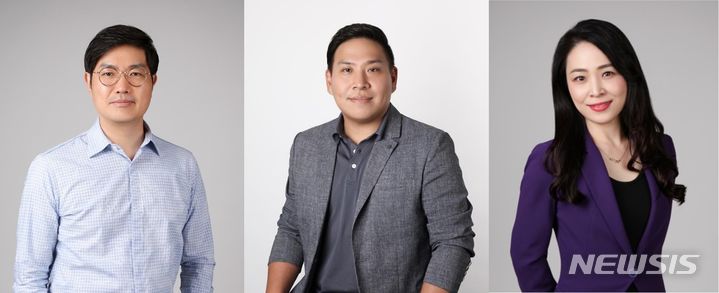 [서울=뉴시스] 에이티넘인베스트먼트는 임원인사·영입을 단행하고 부문대표 체제를 도입했다고 20일 밝혔다. 왼쪽부터 맹두진 사장, 박상호 전무, 박은수 전무. (사진=에이티넘인베스트먼트 제공) 2023.12.20. photo@newsis.com 