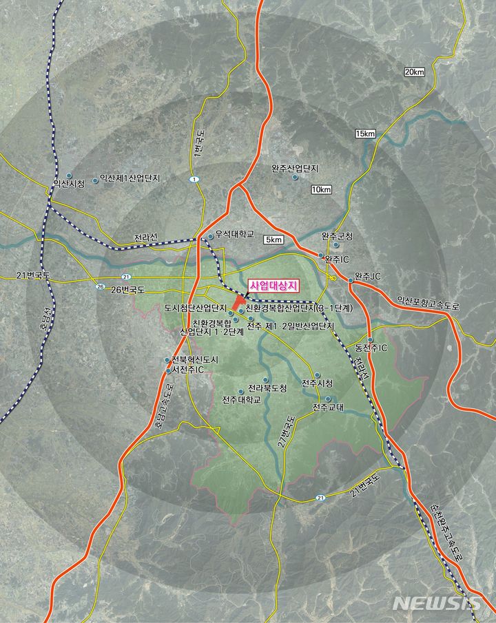 [서울=뉴시스]전북 전주 탄소소재 국가산업단지 위치도(사진=LH 제공)