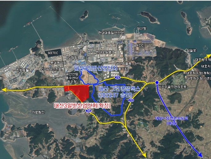 [홍성=뉴시스] 서산 대산3 산업단지 위치도. *재판매 및 DB 금지