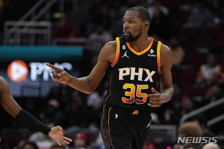 [휴스턴=AP/뉴시스]NBA 피닉스 선스의 케빈 듀런트