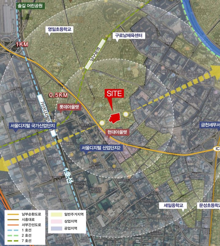 [서울=뉴시스]가리봉 옛 시장부지 복합화사업 위치도.(사진=서울시 제공) *재판매 및 DB 금지