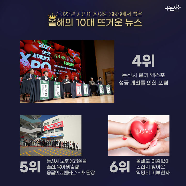 논산시민이 뽑은 10대 뉴스(4-6위). 2023. 12. 30 *재판매 및 DB 금지