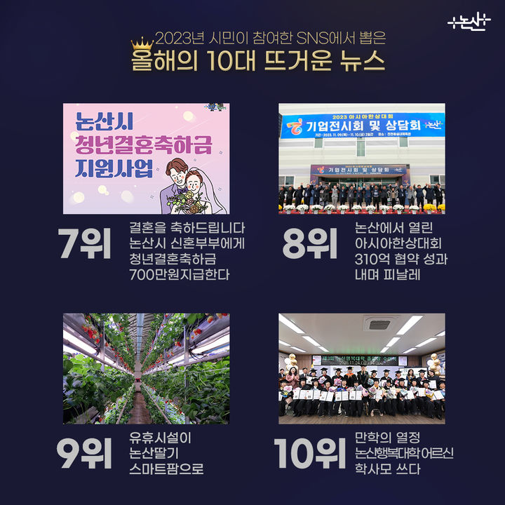 논산시민이 뽑은 10대 뉴스(7-10위). 2023. 12. 30 *재판매 및 DB 금지