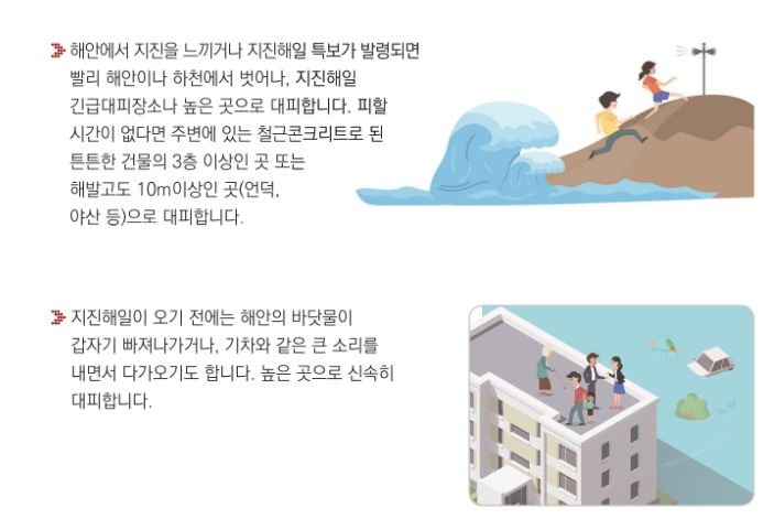 [서울=뉴시스] 지진해일 자연재난행동요령 캡처 *재판매 및 DB 금지