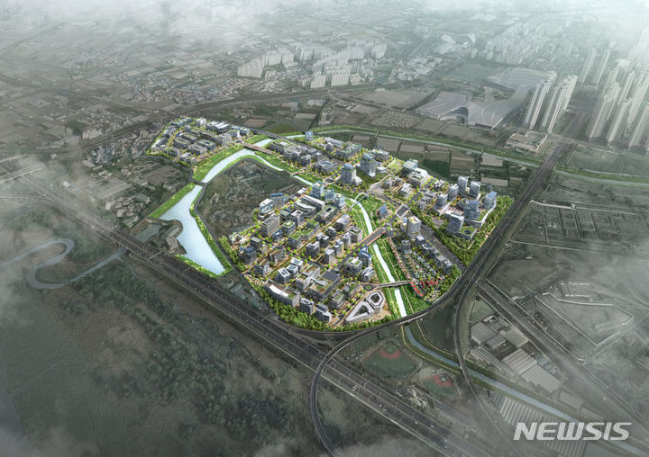 [서울=뉴시스] 고양 일산테크노밸리 조성공사 조감도. (이미지=대보건설 제공)