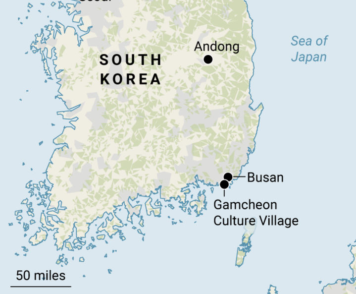 [서울=뉴시스] 영국 일간 타임스가 3일(현지 시간) 올린 한국 여행 기사에서 동해를 '일본해'로 표기한 이미지를 사용해 아쉬움을 남겼다. (사진=타임스) 2023.01.04. *재판매 및 DB 금지