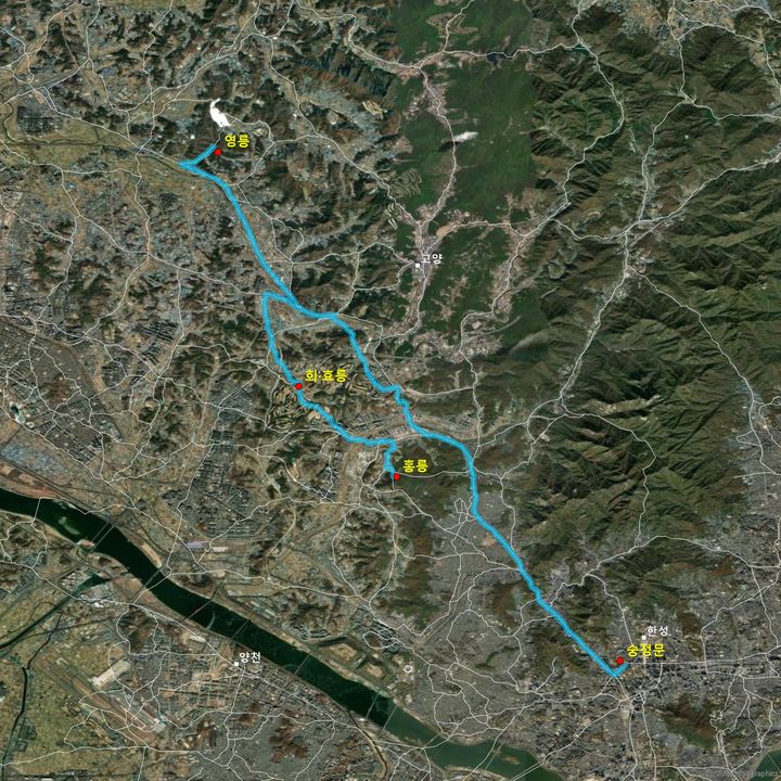 [서울=뉴시스] 능행 경로 (사진=문화재청 제공) 2024.01.09. photo@newsis.com *재판매 및 DB 금지