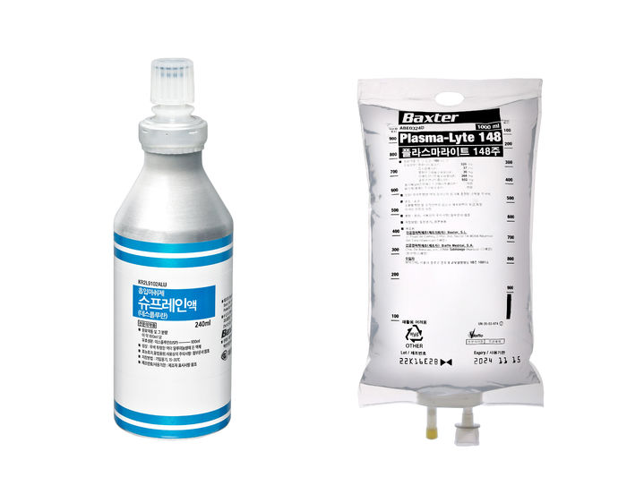 [서울=뉴시스] 왼쪽부터 박스터의 슈프레인, 플라스마라이트 148주 1000㎖. (사진=보령 제공) 2024.01.10. photo@newsis.com *재판매 및 DB 금지