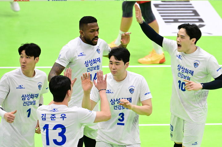 [서울=뉴시스]삼성화재. 2024.01.11. (사진=한국배구연맹 제공)&nbsp; *재판매 및 DB 금지