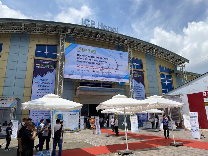 [부산=뉴시스] 지난해 6월 베트남 하노이 ICE센터에서 열렸던 '2023 베트남 환경에너지산업전' 전경. (사진=부산TP 제공) 2024.01.15. photo@newsis.com *재판매 및 DB 금지